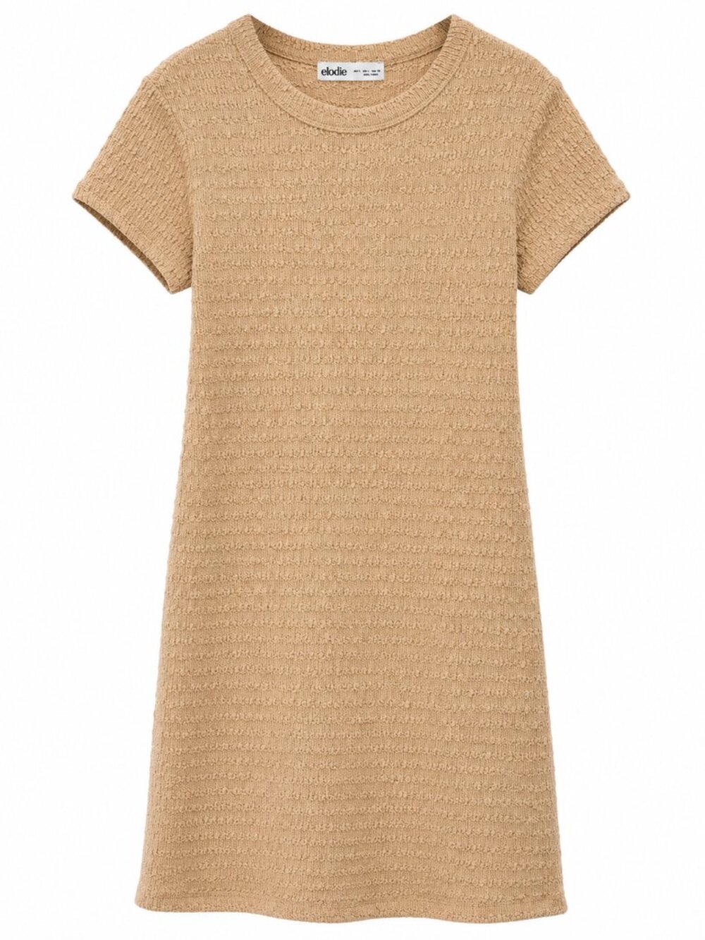 Elodie Beige Textured Knit Shift Dress Size Large